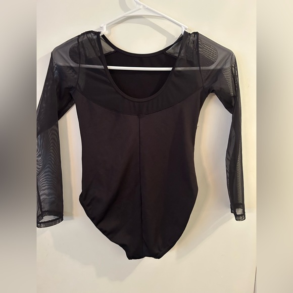 Justice black bodysuit with rhinestones. Sz 10 - Picture 6 of 7